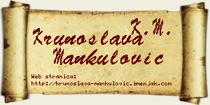 Krunoslava Mankulović vizit kartica